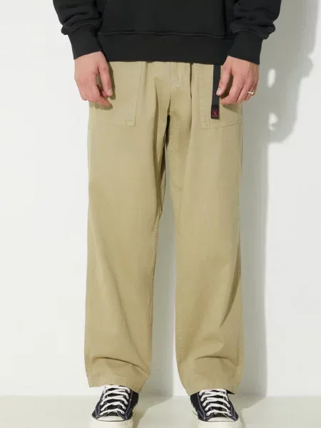 Gramicci pantaloni de Loose Tapered Ridge Pant drept verde