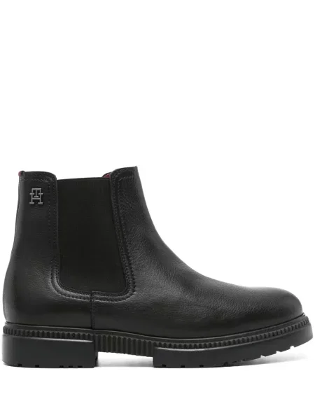 Cizme scurte Tommy Hilfiger din piele negru