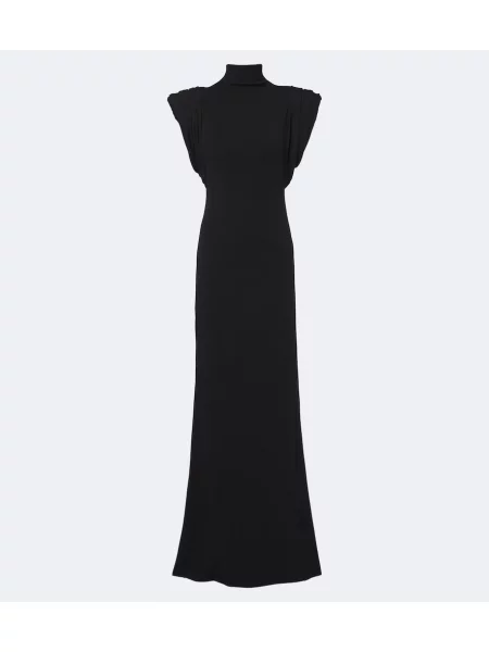 Rochie Mugler de lână drapată negru