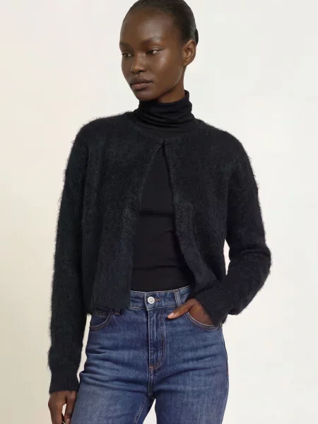 Dzianinowy sweter Boss czarny