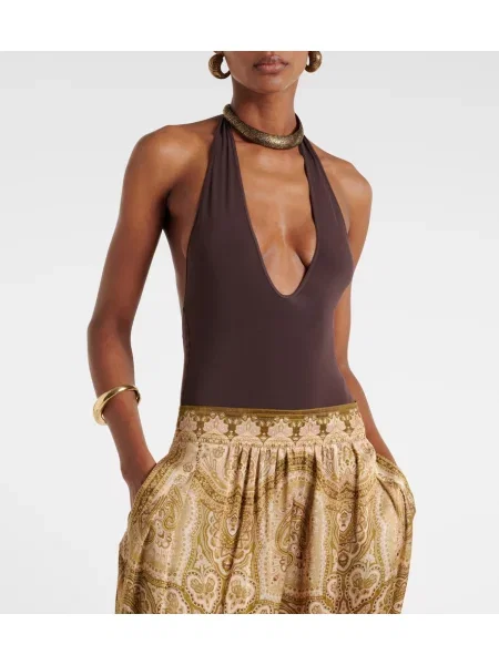 Bodi Zimmermann s halter ovratnikom z odprtim hrbtom rjava