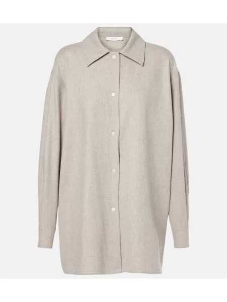 Cămașă The Row de lână gri