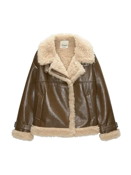 Pull&Bear Geacă de primăvară-toamnă amestecat maro