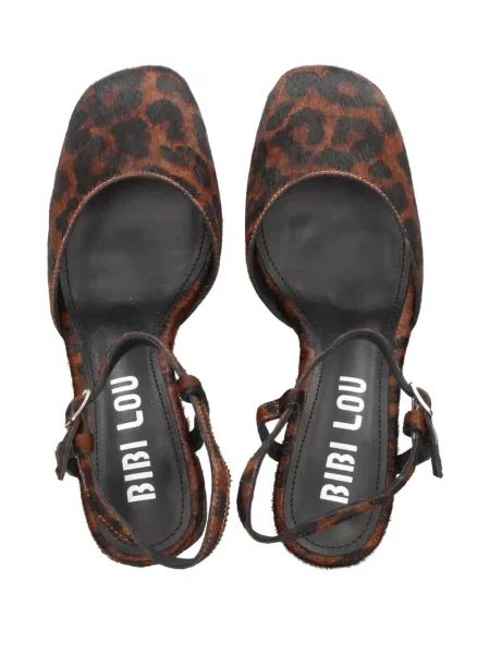 Pantofi cu toc Bibi Lou cu imagine cu model leopard maro