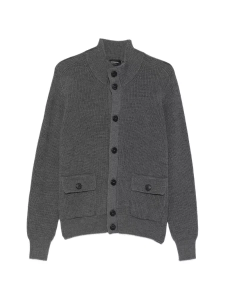 Cardigan Arovescio tricotate gri