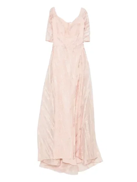 Rochie maxi Gemy Maalouf din dantelă roz