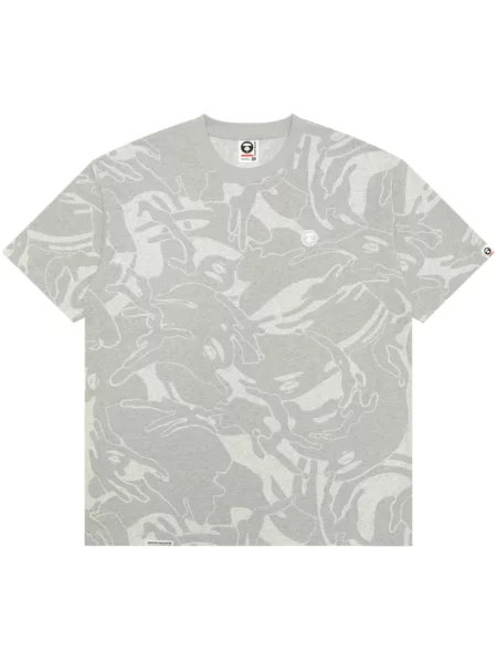 Tricou Aape By A Bathing Ape cu imagine cu model camuflaj gri