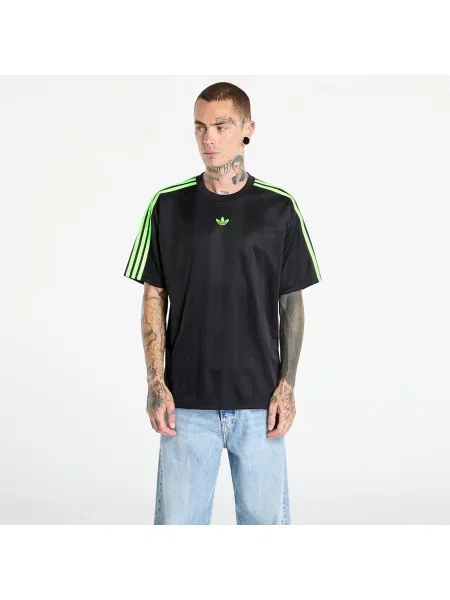 Tricou adidas Adicolor Jacquard Jersey Black / Signal Green M negru