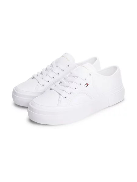 Tommy Hilfiger Sneakersy Platform Vulc Piping Ltr biela