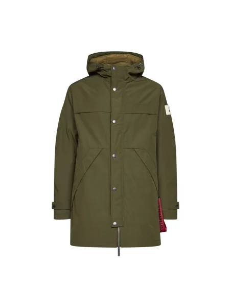 Lniana parka Afterlabel zielona