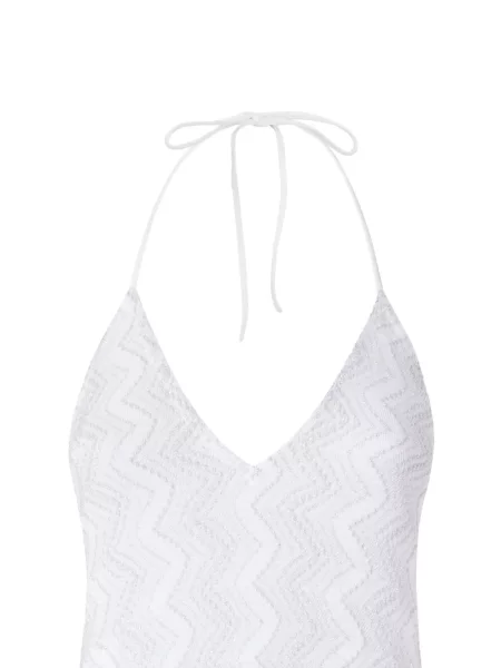 Μίντι φόρεμα Missoni με κρόσσια λευκό