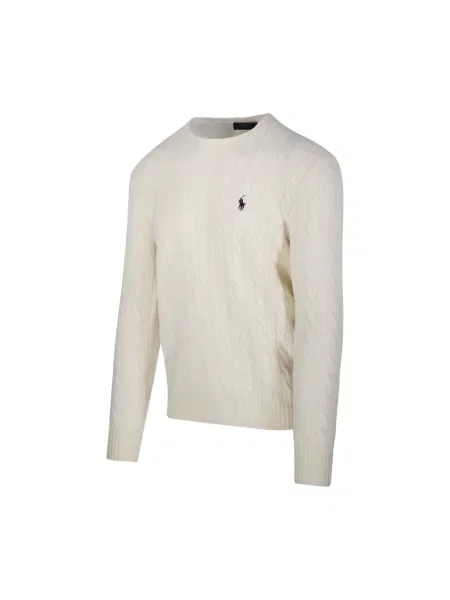 Polo Ralph Lauren sweter Mężczyźni Wełna jednolity XL biały