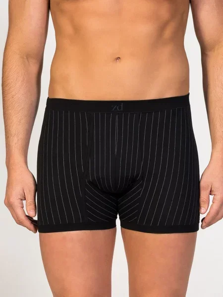 Zd ZERO DEFECTS Boxeri Helios prinstriped Egyptian cotton' negru