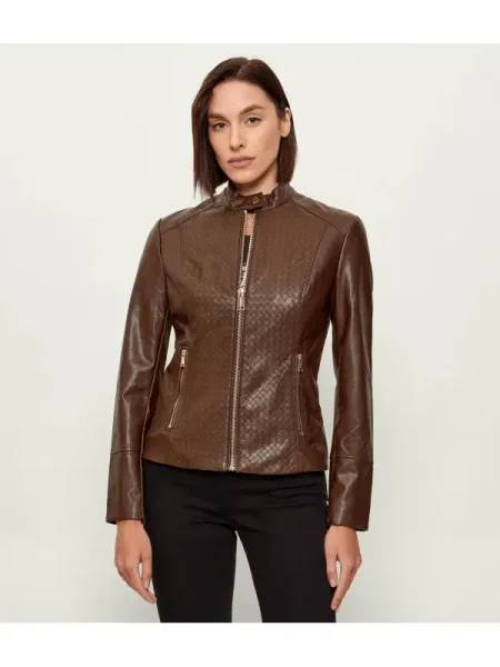 Geanta de piele Guess maro