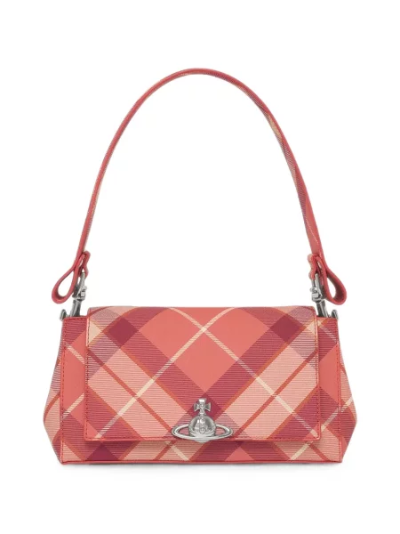 Καρό τσάντα shopper Vivienne Westwood ροζ