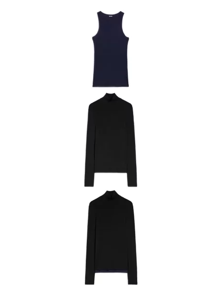 Tricou Jil Sander de lână negru