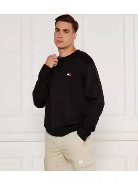 Tommy Jeans Pulover cu adaos de lână negru
