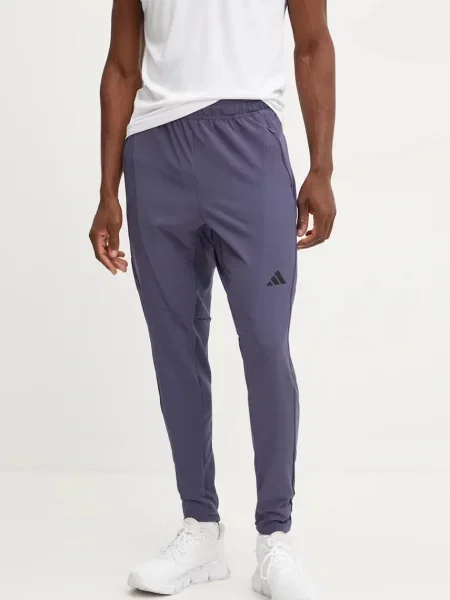 Панталон за трениране adidas Performance Designed for Training с изчистен дизайн синьо