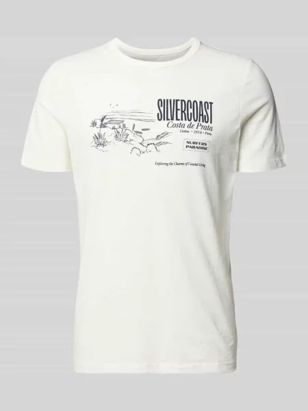 T-shirt o kroju regular fit z czystej bawełny S.oliver Red Label biała
