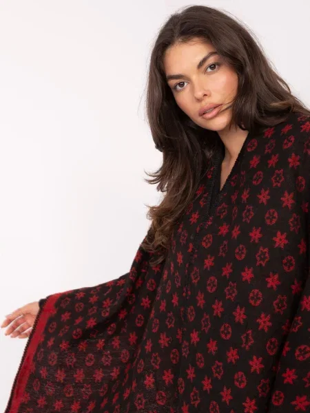 Poncho Factory Price cu model floral negru