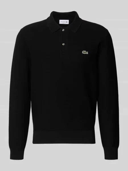 Koszulka polo o kroju regular fit z czystej bawełny Lacoste czarna