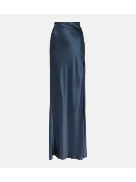 Fusta maxi The Sei din satin albastru