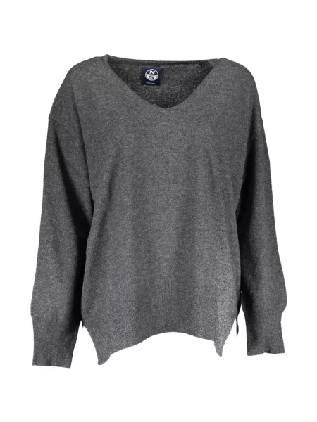 Pulover North Sails de lână cu decolteu în V negru