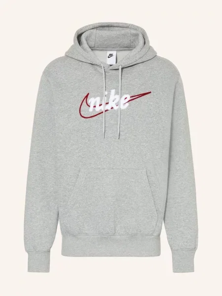 Nike Mikina S Kapucí Club šedá
