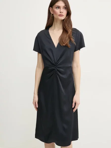 BOSS sukienka mini prosta granatowy