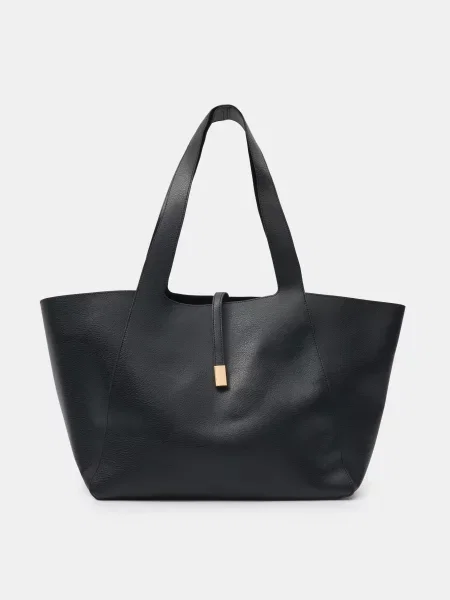 Сумка-шопер зі штучної шкіри чорний