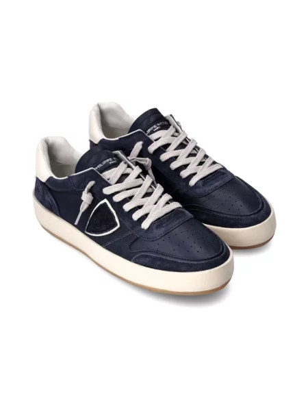 Sneakersy Philippe Model skórzane do tenisa granatowe