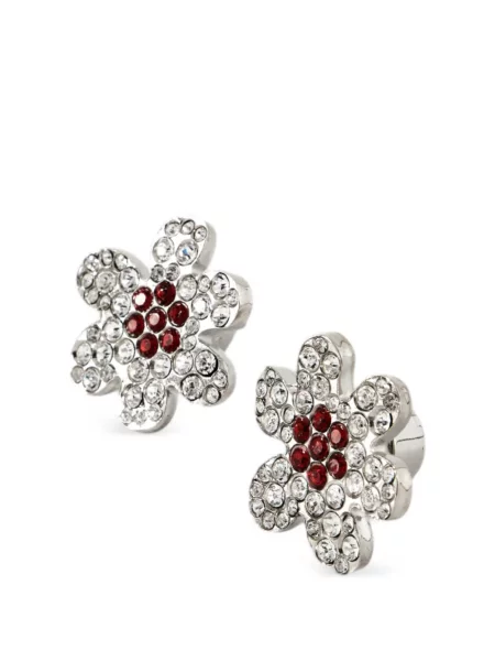 Cercei Marni cu model floral argintiu