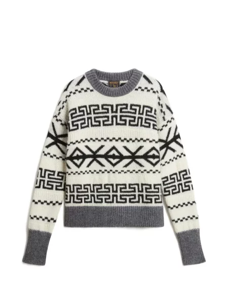 Pulover Woolrich cu decolteu rotund alb