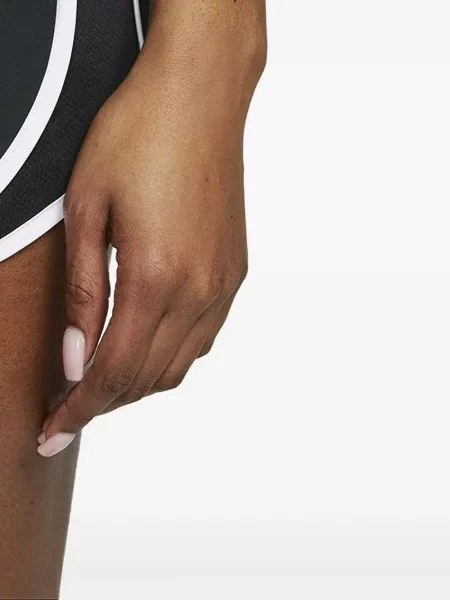Pantaloni scurți Nike alergare cu talie înaltă în carouri albastru