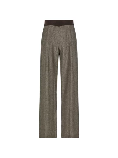 Pantaloni Panicale în carouri maro