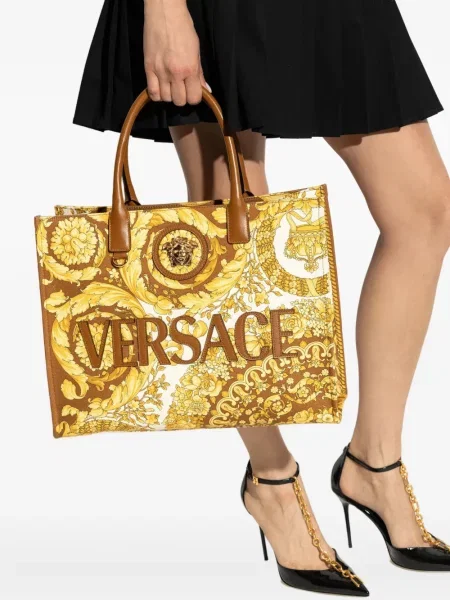 Geantă Versace cu imagine galben