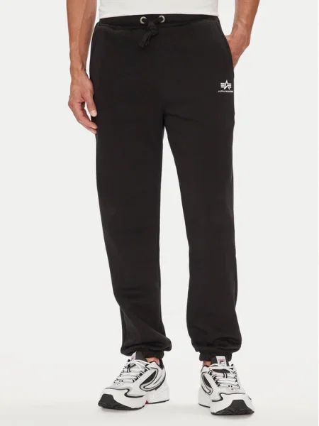 ALPHA INDUSTRIES Pantaloni / alb negru