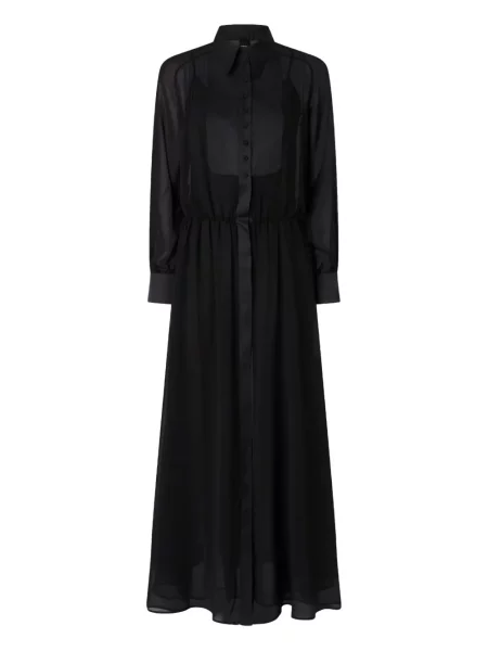 Przezroczysta sukienka midi Pinko do kolan garniturowa czarna