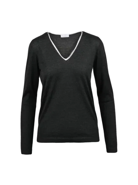 Sweter Brunello Cucinelli z kaszmiru szary
