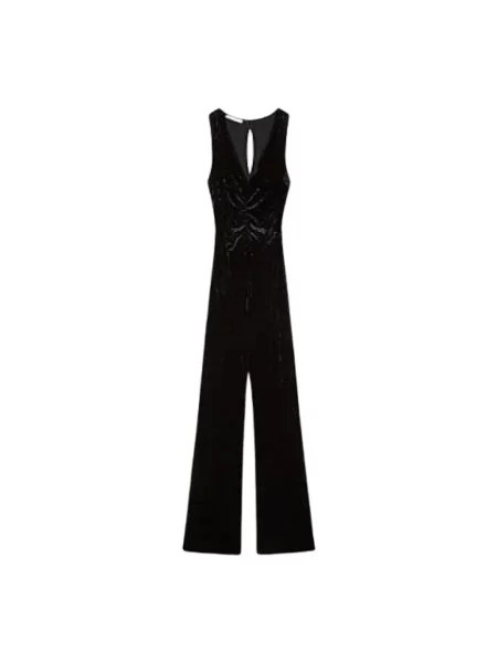 Aksamitny kombinezon Patrizia Pepe garniturowy czarny
