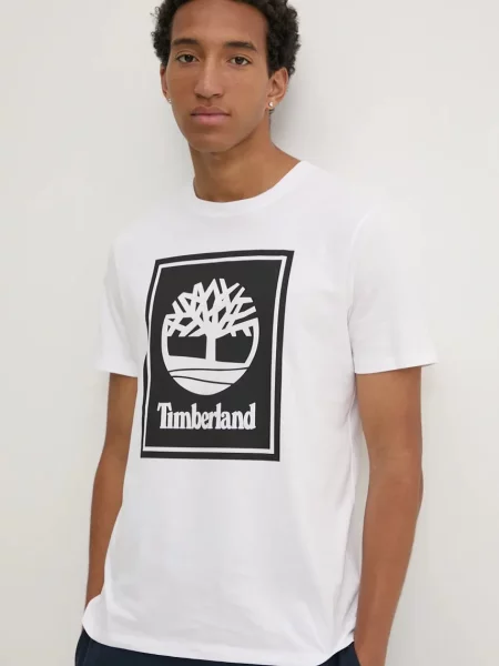 Тениска Timberland с принт бяло