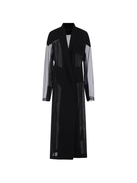 Przezroczysty płaszcz Yehuafan tiulowy czarny