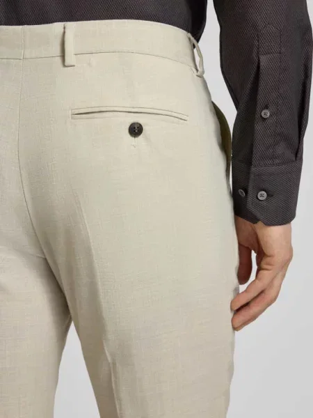 Spodnie garniturowe o kroju slim fit z dodatkiem wełny model SLIM-OASIS' Selected Homme białe