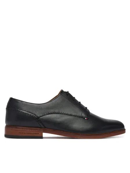 Tommy Hilfiger Pantofi Hilfiger Leather Dress Shoe negru