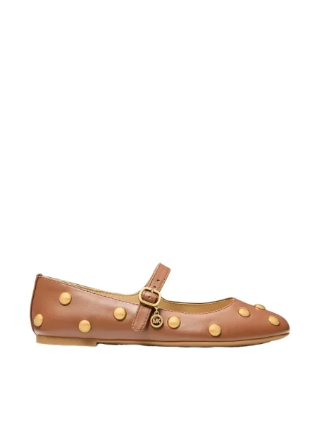 MICHAEL Michael Kors baleriny skórzane Nellie Flex Ballet brązowe