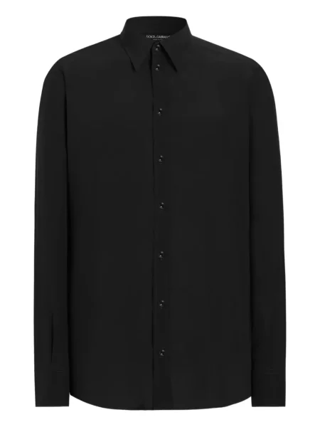 Cămașă Dolce & Gabbana de mătase negru