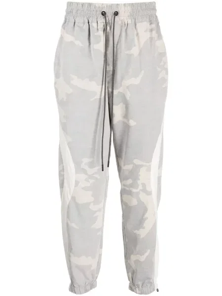 Pantaloni Mostly Heard Rarely Seen de catifea cord cu imagine cu model camuflaj gri