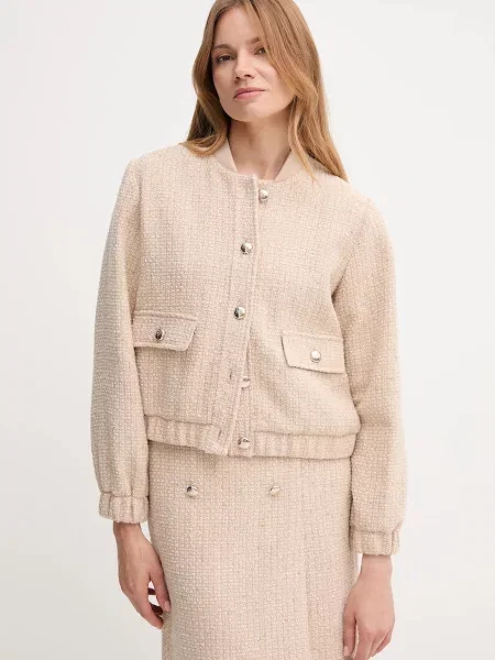 Joop! kurtka bomber z domieszką wełny przejściowa beżowy