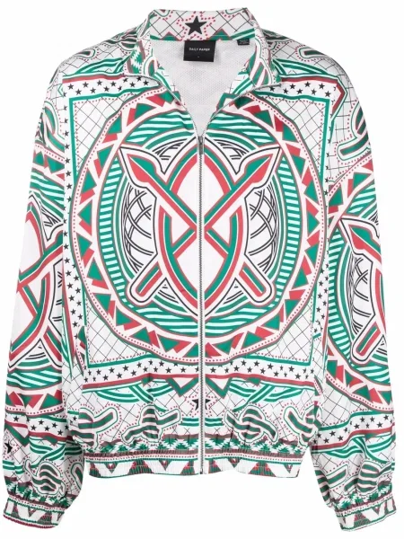 Geacă bomber Daily Paper cu imprimeu abstract verde