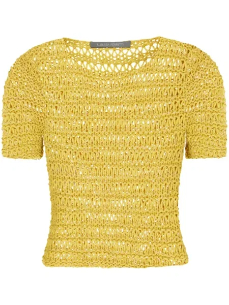 Tricou Alberta Ferretti tricotate galben